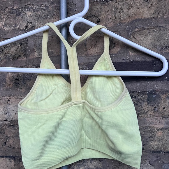 Set Active Pale Yellow Sculpt Flex Ribbed V bra (Size xs/s) - Picture 3 of 9